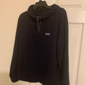 Patagonia navy wool half zip sweater. Size large. Never worn